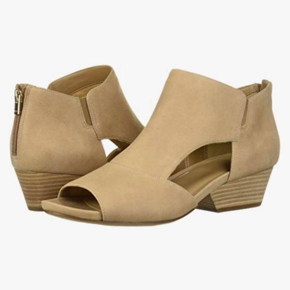 Naturalizer Women's Greyson Stacked Heel Ankle Bootie Tan Sz 7.5 Office Comfort